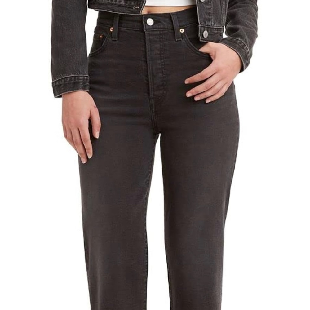 Levi's Ribcage Straight Ankle Super High Rise Women's Jeans - New - 32x27 Black